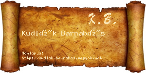 Kudlák Barnabás névjegykártya