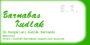 barnabas kudlak business card