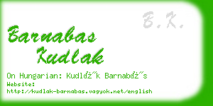 barnabas kudlak business card